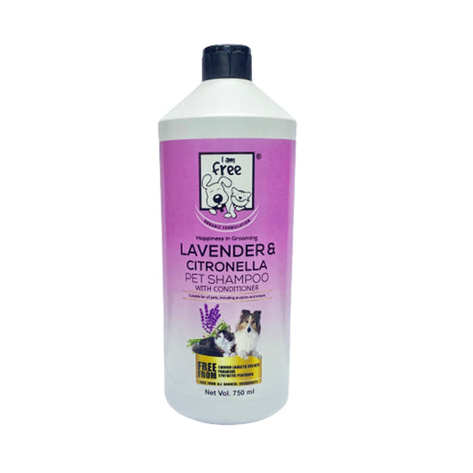 I AM FREE® Lavender & Citronella Oil Pet Shampoo with Conditioner - 750 ml