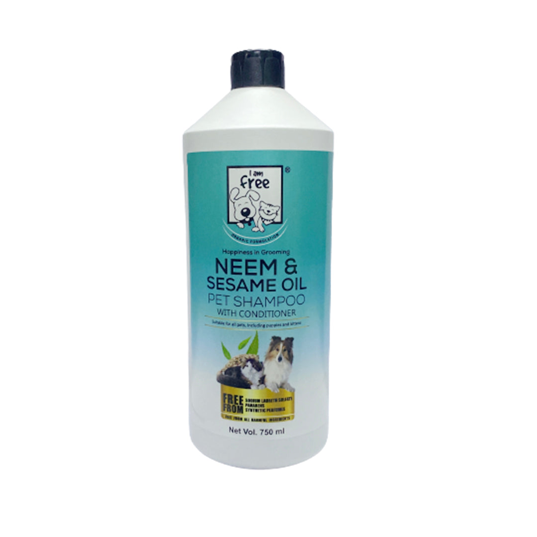 I AM FREE® Neem & Sesame Oil Pet Shampoo with Conditioner - 750 ml