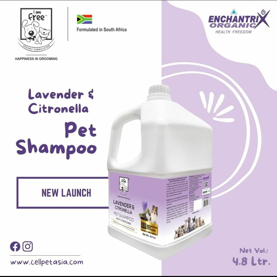 I AM FREE® Lavender & Citronella Oil Pet Shampoo with Conditioner - 4.8 Ltr.